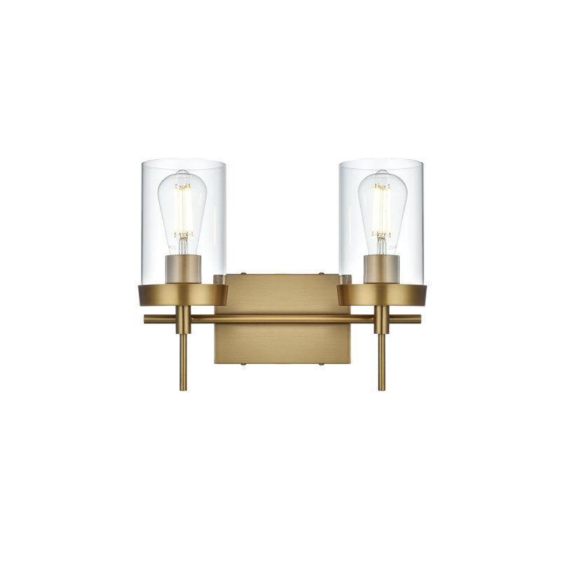 Éclairage pour meuble-lavabo à intensité variable Annisha, Doré, H 11 po x l 14 po x P 14 po, Deux lumières