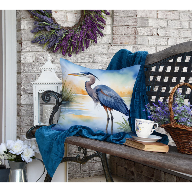 Coussin Blue Heron, Carré 18 po