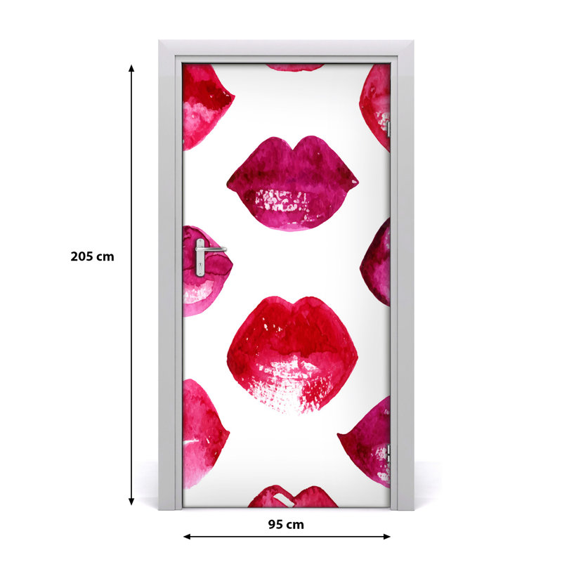 Red Lips Door Decal
