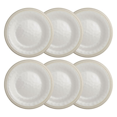6-Piece Beaded 10 3/4" Melamine Plate