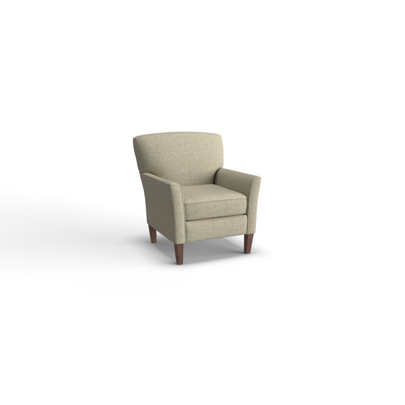 Shirleyann Upholstered Club Chair, Tan Polyester Blend, Honey Birch
