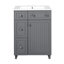 Meuble-lavabo de salle de bain bien conçu avec lavabo en céramique, plusieurs options de rangement, fermeture en douceur et facilité de plomberie