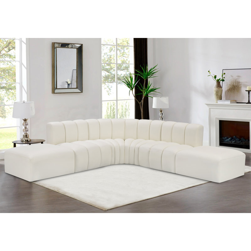 Canapé en cuir végétalien 146 po Izudin, Cuir crème végétalien