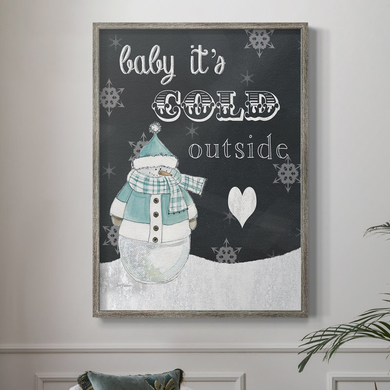 Affiche encadrée « Baby It's Cold Outside » - Bois massif, H 11 po x l 9 po