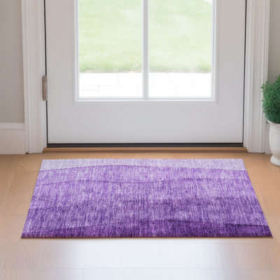 Premium Machine Washable Prisco Purple Rug