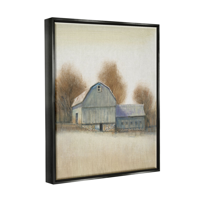 Art rétro sur toile, tons d'automne neutres par Tim O'Toole, H 31 po x l 25 po x P 1,7 po, Cadre flottant noir de jais