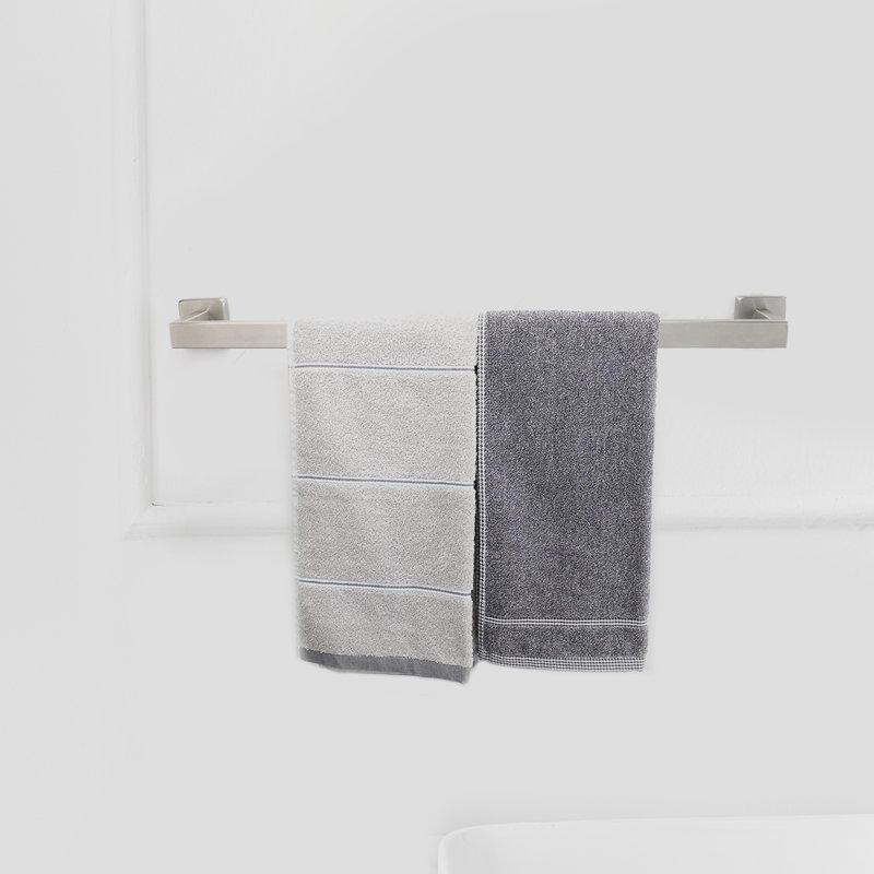 4-Piece Bathroom Hardware Set: Towel Bar, Towel Hook, Toilet Paper Holder, And Towel Ring, Brushed Nickel