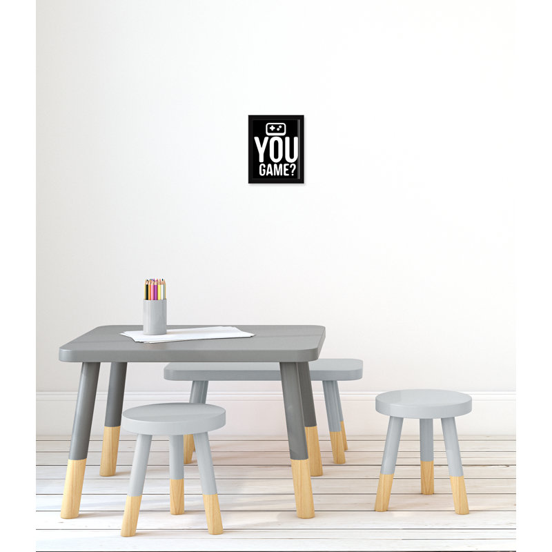 «You Game inversée», art encadré, H 12 po x l 10 po x P 0,63 po, Encadré de boîte noir
