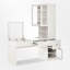 Bureau de maquillage avec miroir, station de charge, 3 tiroirs et 2 armoires