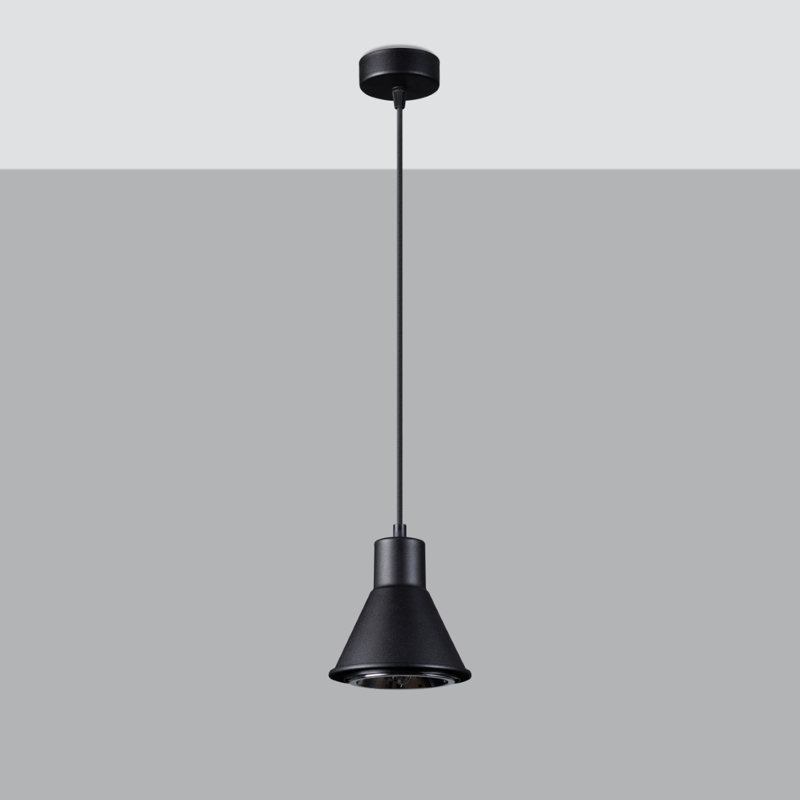 Bertus 1 - Light Stainless Steel Dome Pendant, Black