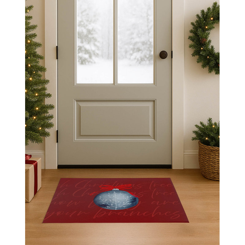 Tapis d'entrée Oh Oh Tree, Rouge, L 60 po x L 84 po