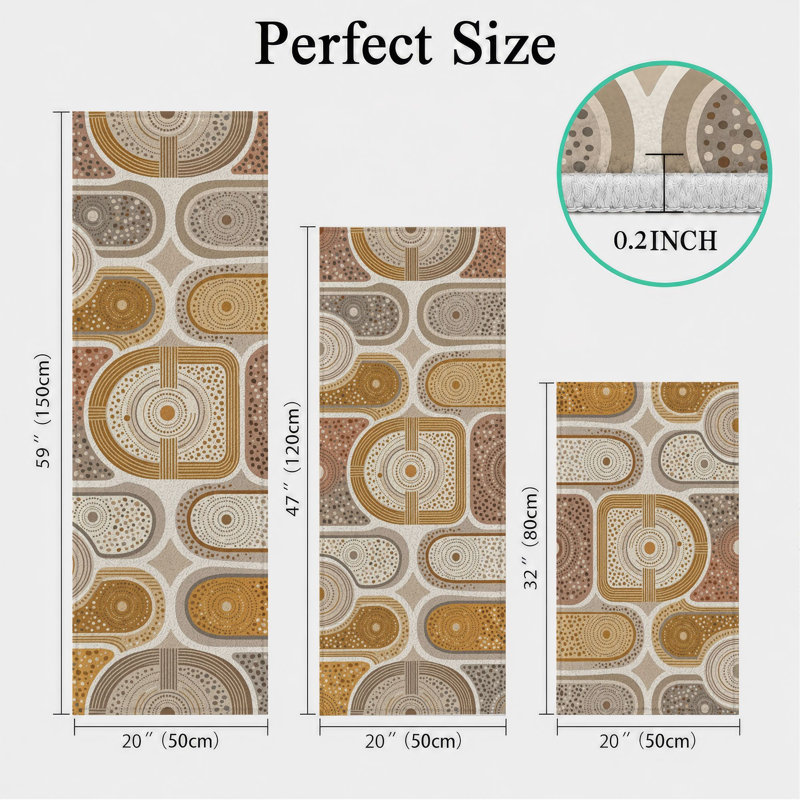 Geometric Circles Non-Slip Washable Kitchen Mats