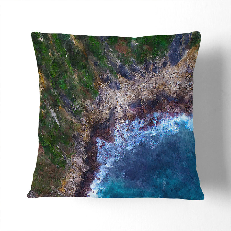 San Sebastian in Spain Scatter Cushion, Black, 40cm H x 40cm W x 15cm D