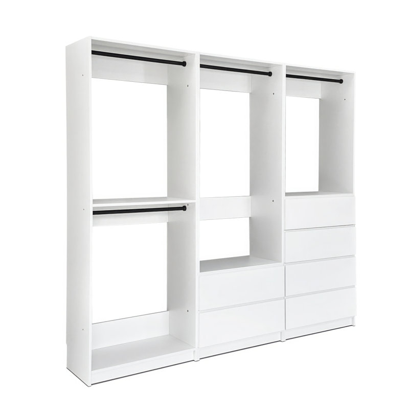 Prosper White Freestanding Walk In Wood Closet System