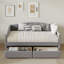 Lit de jour simple en velours avec tiroirs Eliana - Fabrication solide, maximisation de l'espace-512250484