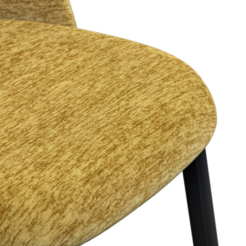 Arlo White Marble Table Top W Oak Legs + Raye Velvet Dining Chair Mustard Set Of 4 , White/Walnut, Mustard, Set of 4