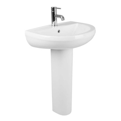 17 Stories Markallen 555 mm L x 425 mm W Ceramic U-Shaped Sink and Overflow
