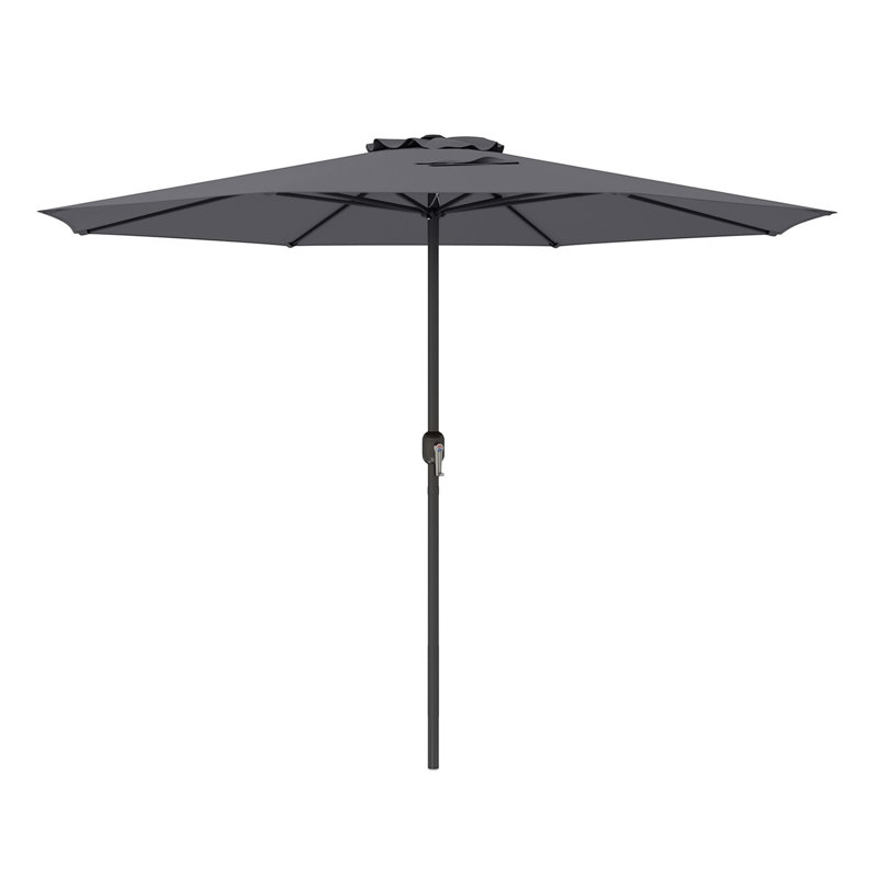 250 cm Patio Umbrella Outdoor Heavy Duty Market Umbrella, Grey, 350cm W x 350cm D
