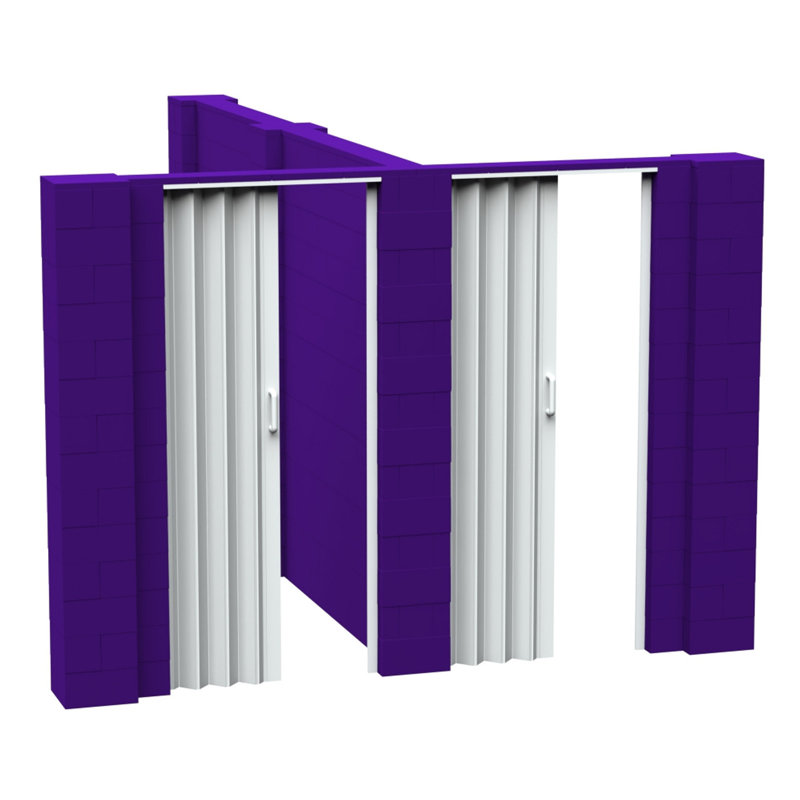 Ensemble mural en forme de T avec porte Everblock, H 84 po x l 120 po x P 144 po, Vert