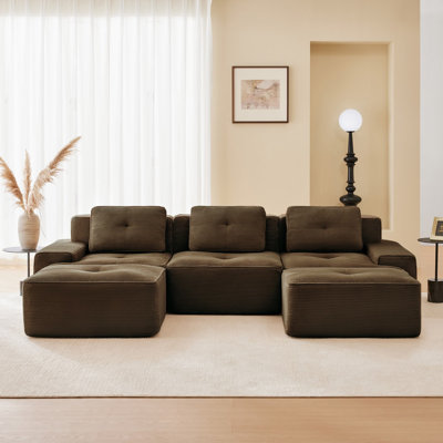 Canapé modulaire en forme de U 117 po avec repose-pieds mobile 117 po
