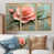 Toile avec cadre flottant or