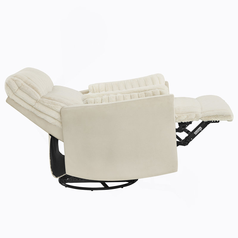 Fauteuil inclinable manuel en velours côtelé Bocaton, Blanc