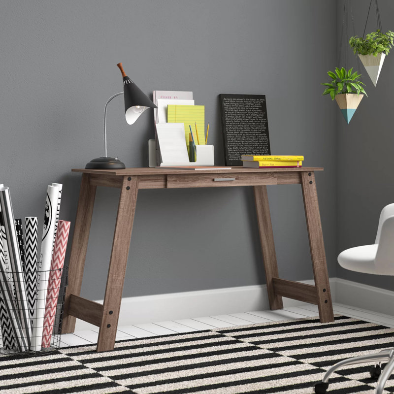 Bureau d'ordinateur Bureau à domicile Tiroirs de rangement pour ordinateur portable Stratifié contemporain, Taupe foncé
