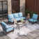 Argyri 5 - Person Outdoor Conversation Set with Rocking Lounge Chairs
