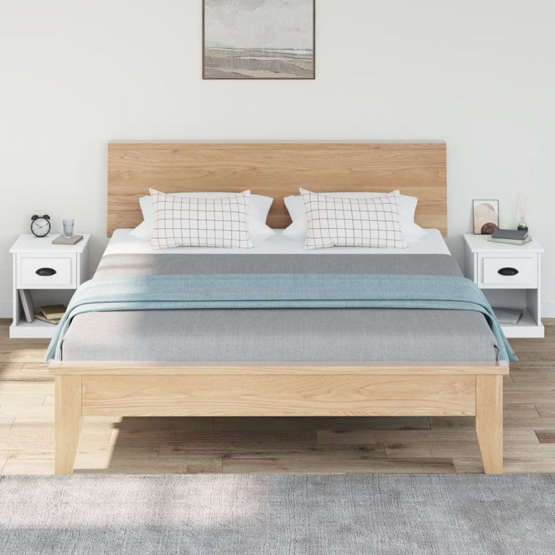 39cm W Bedside Table, White