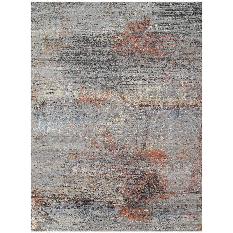 CAR2KC284GYBR Area Rug in Gray, Rectangle 9' x 12'