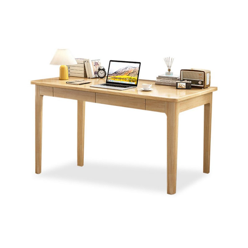 Bureau rectangulaire moderne et simple avec tiroirs, Burlywood, H 29,53 po x l 39,37 po x P 23,62 po