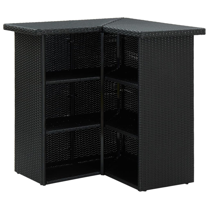 Francesco Rattan Bar Table, Black