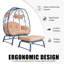 Chaises longues spacieuses de patio, chaise en rotin moderne en acier pour la maison