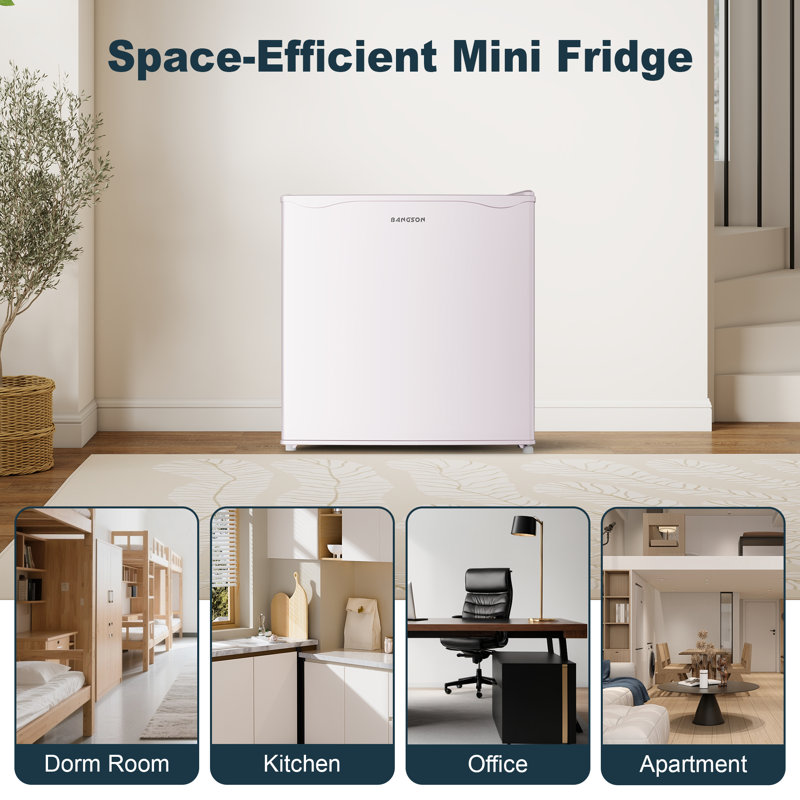 Réfrigérateur compact 1,6 pi3 avec congélateur, porte réversible compacte pour dortoir, bureau, chambre à coucher, appartement BANGson - blanc