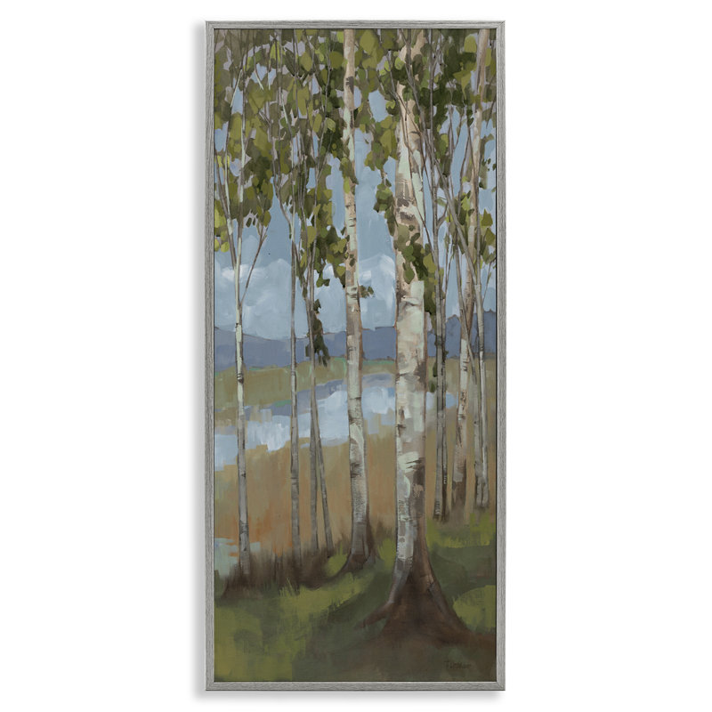 «Rustic Birch Copse», art de la giclée encadrée par Trevor Copenhaver, H 30 po x l 13 po x P 1,5 po