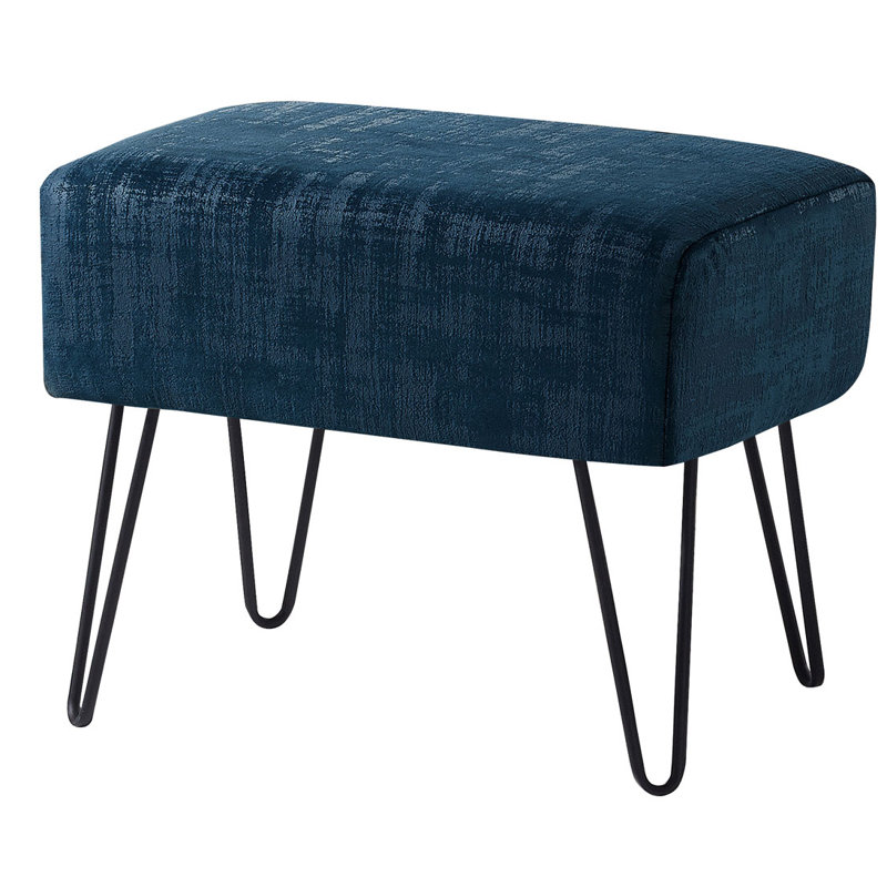 Alegre Velvet Ottoman, Majolica Blue Velvet