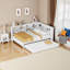 Lit de jour en bois blanc avec lit gigogne simple, tablettes de rangement intégrées et ports de chargement USB-1785141037-1786518933