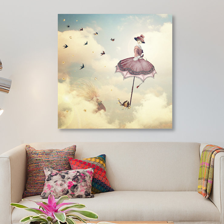 «Rain Lady», impression sur toile, H 26 po x l 26 po x P 1,5 po, Toile tendue, Pas de tapis