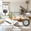 Ventilateur de plafond 54 po sur 5 pales en bois massif avec moteur à courant continu à DEL intégré et gris anthracite-698593653-698593673