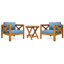 Siège de conversation extérieur en bois avec coussins-124920051