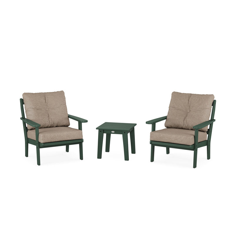 Mission 3-Piece Deep Seating Set, Sand, Natural Linen