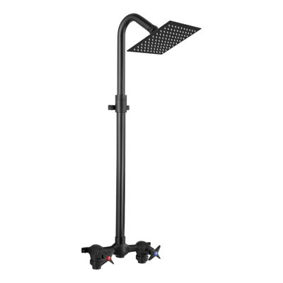 Outdoor Shower Kit Fixtures 6 Inch Center With Adjustable Slide Bar 6 Inch Showerhead 2-Handle With Mix Valve,