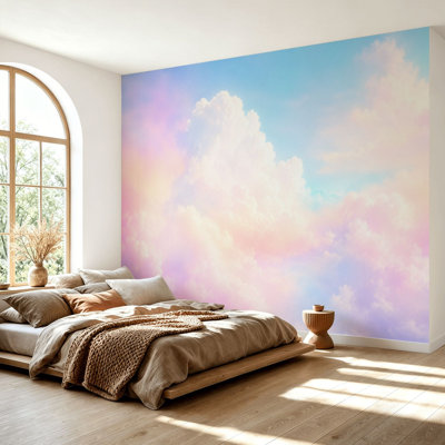 Wall Mural Peel and Stick Wallpaper Pastel sky cloud Self-Adhesive Removable Contact Paper Wall Decor for Living Room Bedroom 69"H x 96"W