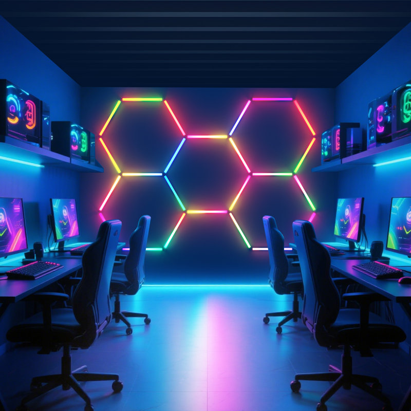 Hexagon RGB LED Wall Light Panels with Remote and App Control