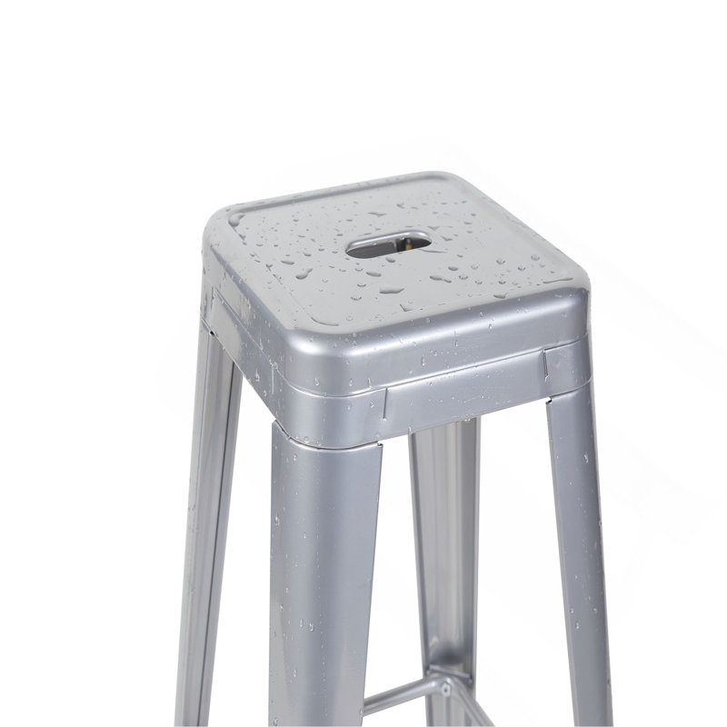 Tabouret à hauteur de comptoir 30 po, ensemble de 4 tabourets de bar en métal sans dossier, non empilable, amovible et facile à assembler, permettant d'économiser de l'espace pour un îlot de cuisine / bar / café / salle à manger