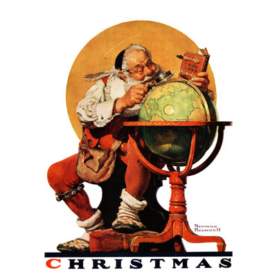 " Santa At The Globe Saturday " by Norman Rockwell