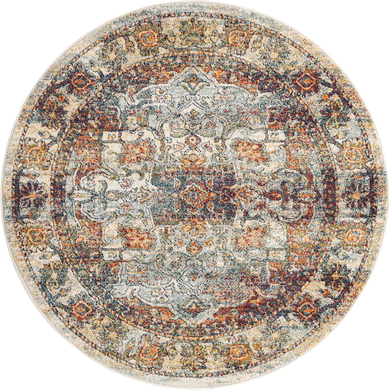 Mekalah Oriental Indoor Rug, Round 5'