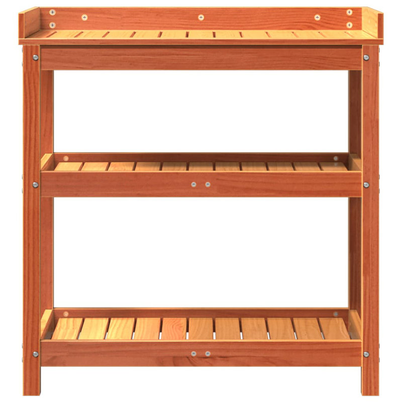 Wood Potting Bench, Wax brown