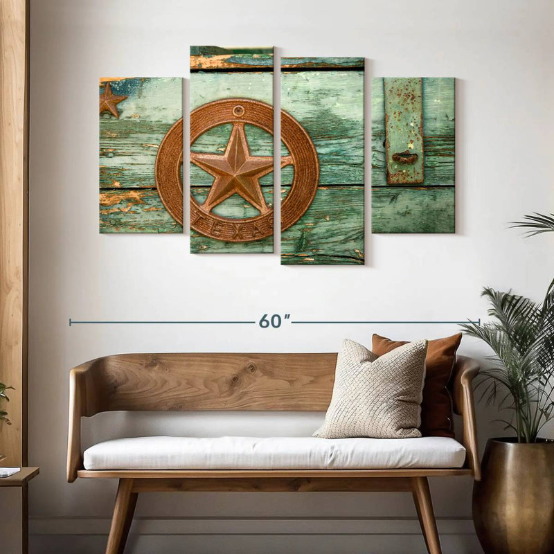 Lelar Rusted Texas Star, 32" H x 52" W