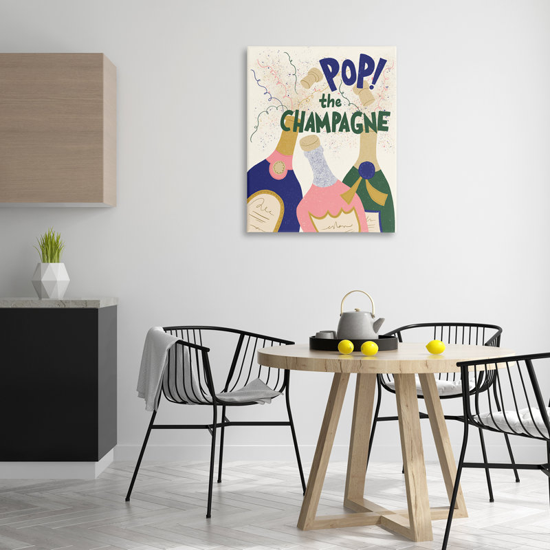 Art pop sur toile Pop The Champagne Celebrate par Kristina Hultkrantz, H 40 po x l 30 po